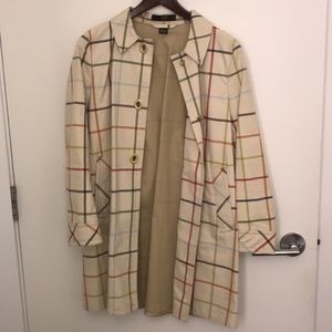 Size 4 Coach Multicolored Plaid Coat